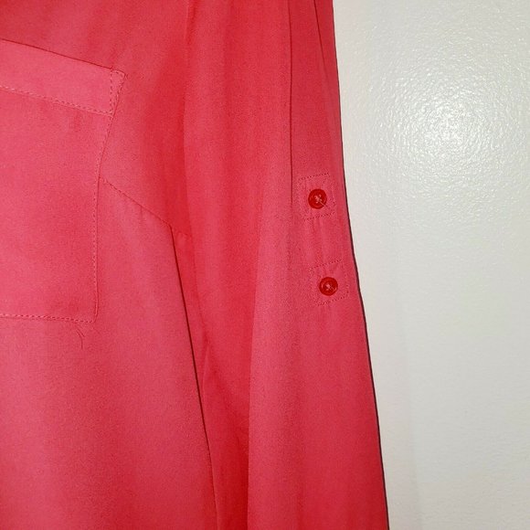Express Womans Xsmall Blouse Pink Sheer Long - Picture 5 of 8